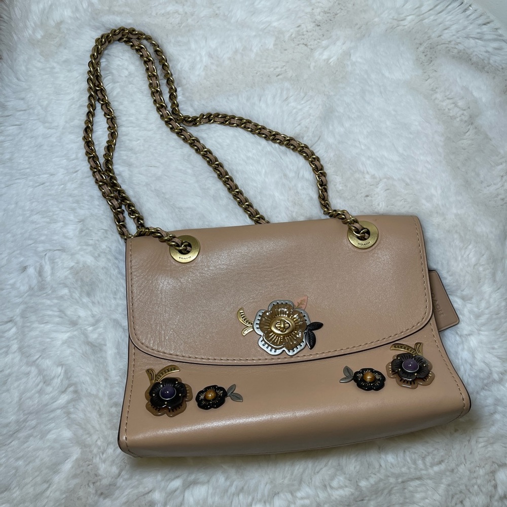 Coach X Selena Gomez, Parker, bag, cream, leather floral Crossbody